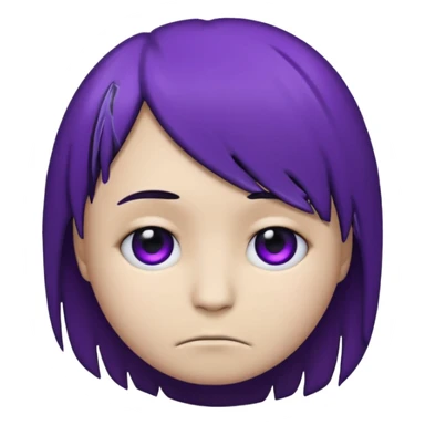 Normal emoji head, but with emo hair and black and purple paint around the eyes like an emo. And it’s looking sad sticker