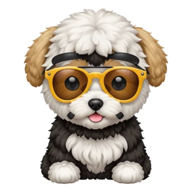 Maltipoo with sunglasses sticker