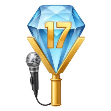 I want these emojis 💎🎤 in one frame with the number 17 I don't want a girl or boy in the pictures. sticker