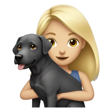 Blonde girl with charcoal lab sticker