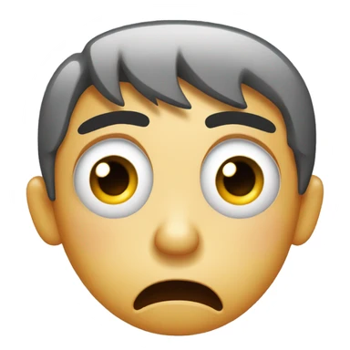 Embarrassed eyes with scared mouth sticker