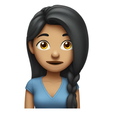 long dark hair girl grossed out sticker