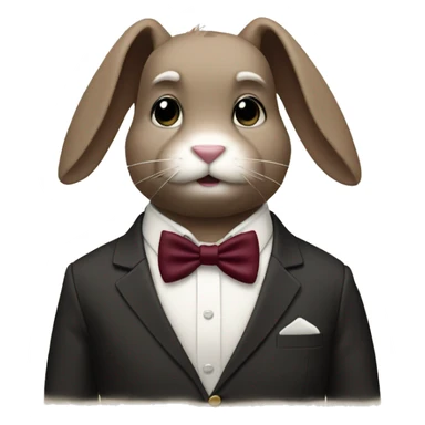 Full body. Crème bunny. Burgundy bow tie sticker