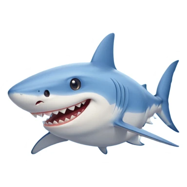 cartoonist blue shark wearing shirt sticker