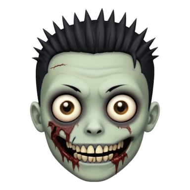 Zombie boy with black grillz and spiked hair with hazel brown eyes emo creepy expression sticker