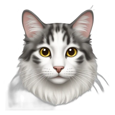 White mainecoon cat sticker