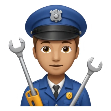 Engineer with wrench,Train Crew. sticker