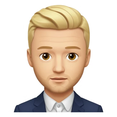Justin Timberlake with blonde hair sticker