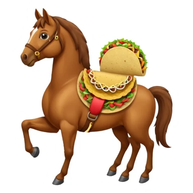 horse holding taco sticker