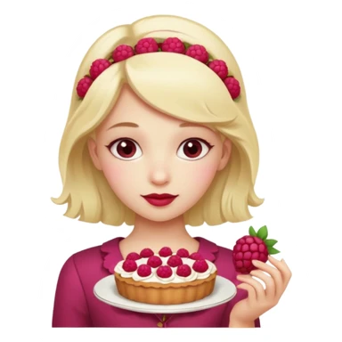 Raspberry torte human girl full body and legs with a raspberry barrette on her hair sticker
