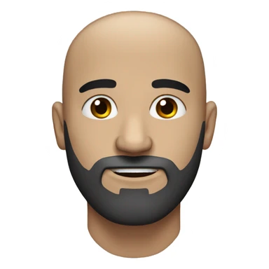 Bald guy with a black beard with some grays and dark brown eagle eyes and strong bushy eyebrows sticker
