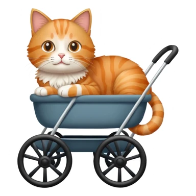Cat in a stroller sticker