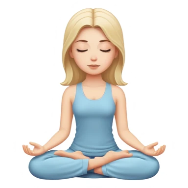 White girl  meditating sticker
