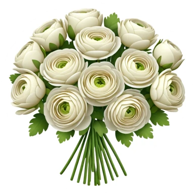 bouquet of ranunculus (white flowers ) 25 flowers  sticker
