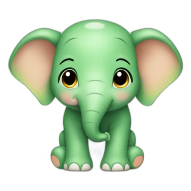 Green Elephant Calf sticker