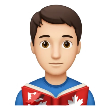 A man studying with a map of Canada in the background sticker