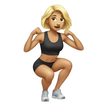  woman doing squats blonde  sticker