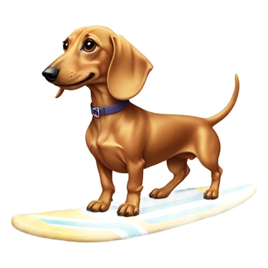 blonde haired weenie dog surfing sticker
