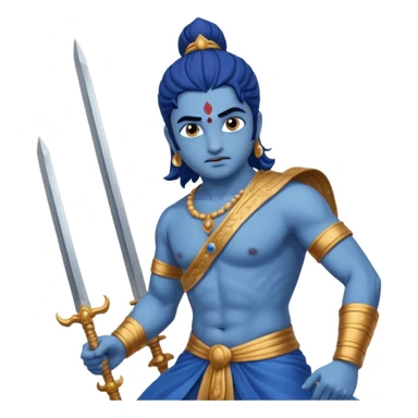 Arjun with Krishna in Mahabharata battle ground  sticker