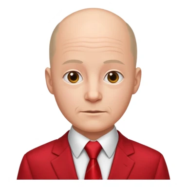 semi Bald with red necktie, red dress, age. sticker