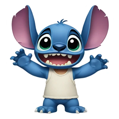 Stitch from lilo and stitch teaching a media film class sticker