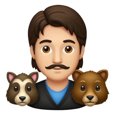 GRANJERO PIEL CLARA Y PELO OSCURO CON ANIMALES sticker