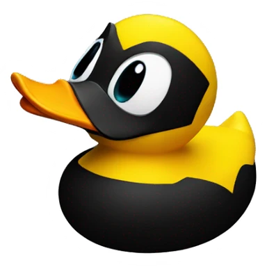 Rubber duck in black colour. It looks like it is Batman sticker