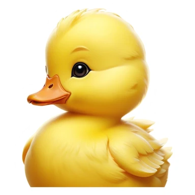 Cinematic Noble Yellow Baby Duck Portrait Emoji, Poised and regal, with a tiny, delicate build and a vibrant, well-groomed bright yellow downy coat, deep-set soulful bright eyes, Simplified yet sharp and sophisticated features, highly detailed, glowing with a soft, dignified glow, high shine, intelligent and charming, stylized with an air of youthful elegance, focused and attentive, soft glowing outline, capturing the essence of a watchful and confident little duckling, so majestic it feels as though it could peep out of the screen with effortless authority! sticker