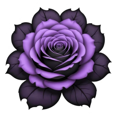pastel goth black rose sticker
