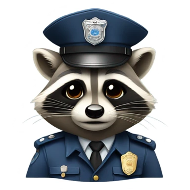 Raccoon cop sticker
