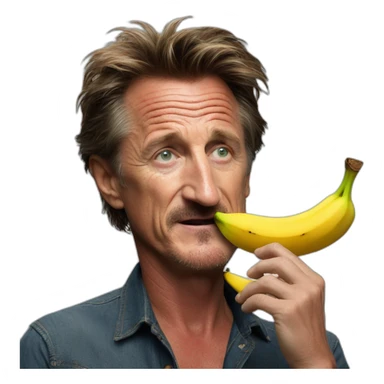 Sean penn eat a banana sticker