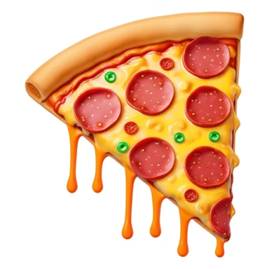 Melted neon  spam meat ice cream pizza slice sticker