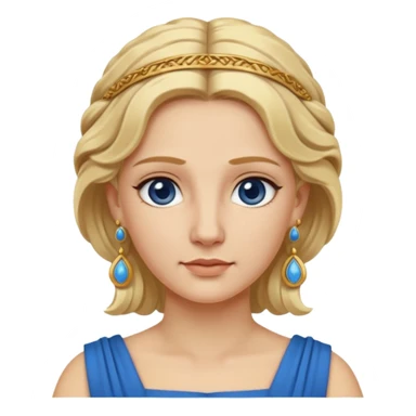 Ancient Roman woman with earrings and blonde hair, blue drees sticker