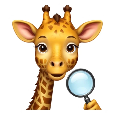 curious giraffe with magnifying glass sticker
