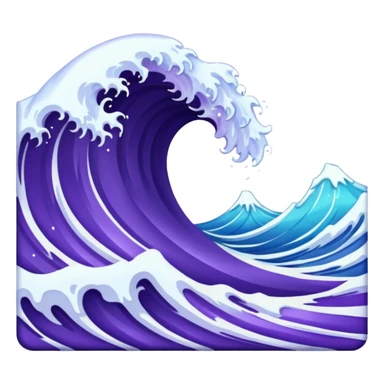 glitter purple cian wave ocean sticker