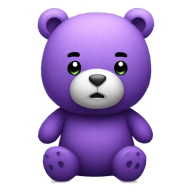 purple-cute-bear wool light head  sticker