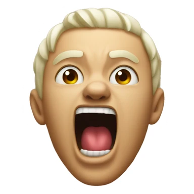 Emoji with open mouth tongue out yelling angry sticker