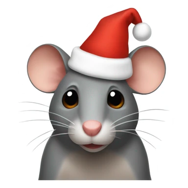 Rat wearing Christmas hat sticker