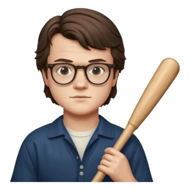 Steve Harrington from stranger things with the glasses and bat sticker