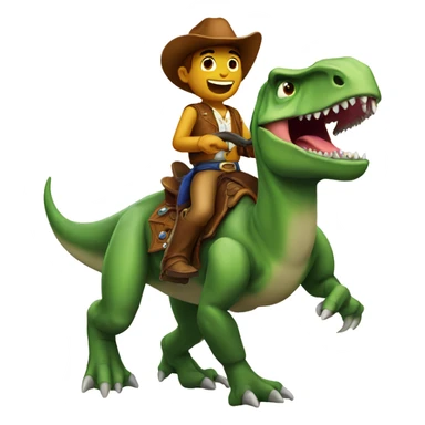 Dinosaur riding cowboy sticker