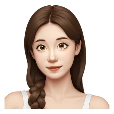 smiling girl with brown hair sticker