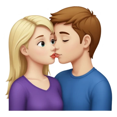 A cute girl kiss a boy  sticker