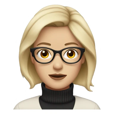 white woman in glasses and black turtleneck sticker