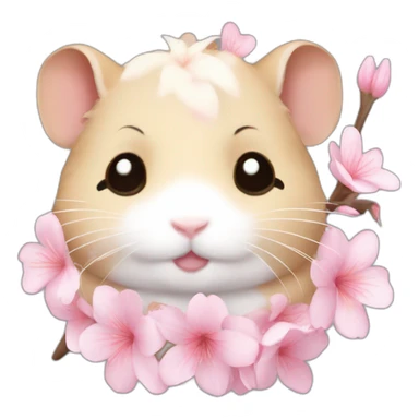 hamster cherryblossom body sticker