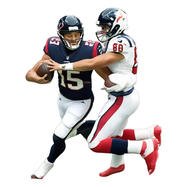 Patrick Mahomes being sacked by a Houston Texans player sticker