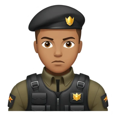 black soldier in black bulletproof vest sticker