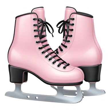 two pastel pink ice skates with bows sticker