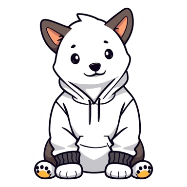 Dog wearing a hoodie  sticker