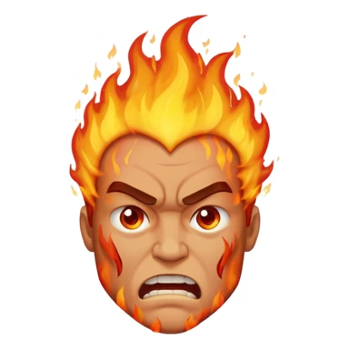 burning angry man sticker