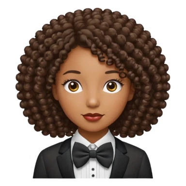 Curly-haired black woman wearing bow ties sticker